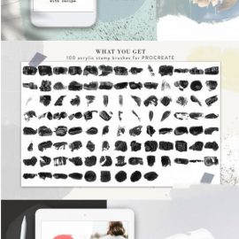 CreativeMarket Abstract Acrylic Procreate Stamps 3813943 Free Download