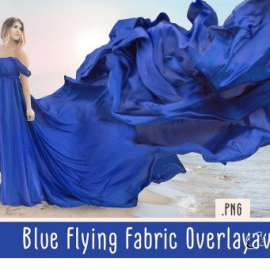 CreativeMarket – Blue Flying Fabric Overlays 5013308