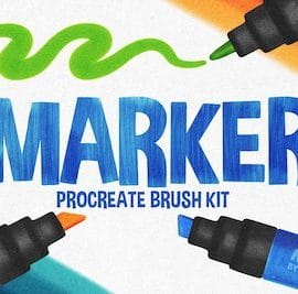 CreativeMarket MARKER BRUSHES FOR PROCREATE 5 Free Download