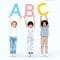 Diverse happy kids learning the ABC 504162