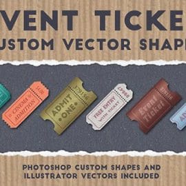 Event Ticket Custom Vector Shapes Free Download