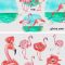 FLAMINGOS and FLOWERS Watercolor Clipart 4414138