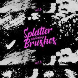 Splatter Stamp Photoshop Brushes Vol. 6 Free Download