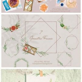 Summer Picnic Watercolor Clipart Set PNG 4321204