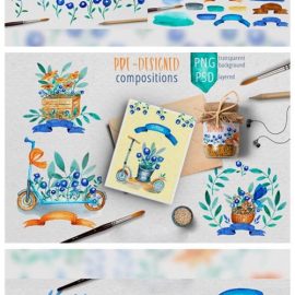 Summer Time  Watercolor Clipart 4147721