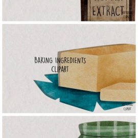 Watercolor Baking Ingredients ClipArt 4469466 Free Download