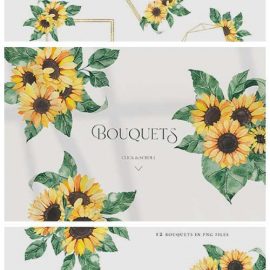 Watercolor Sunflowers Collection 4383192