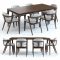 West Elm Adam Court Table and Chairs 3d model