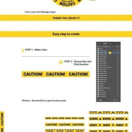 23 CAUTION TAPES Seamless Pattern Brush Free Download