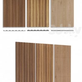 3d wooden panel wall set 3