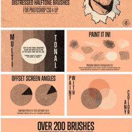 CM 703946 BEAT TONES: Beat Up Halftone Brushes Free Download