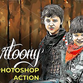 CreativeMarket – Cartoony Photoshop Action 4723737