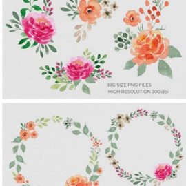 FLORIDA Watercolor Floral Cliparts 4054826 Free Download