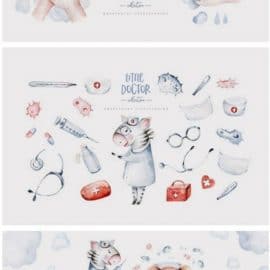 Little Doctor Cute Watercolor Collection 4099278 Free Download