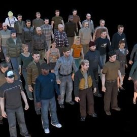 Lo-Poly People 3d Models Collection