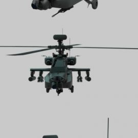 Military Helicopter low-poly 3D model