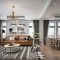 Nordic Living room & dining room Interior Scene Free Download