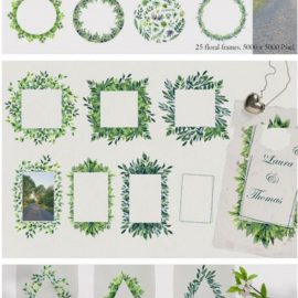 SUMMER GREEN Watercolor Clip Art 4071154 (4071148) Free Download