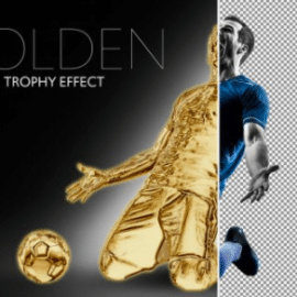 Golden Statue or Trophy Effect 366144652