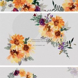 Watercolor Sunflower Clipart Collection Free Download