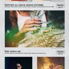 CreativeMarket Rainbow Light Leaks Overlays 5294451 Free Download