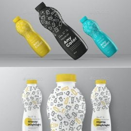 GraphicRiver 4 Mock-Ups of a Plastic Curved Bottle Series 23675944 Free Download