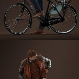 Guy With Bicycle Pre Posed 3D Model 3D model Free Download