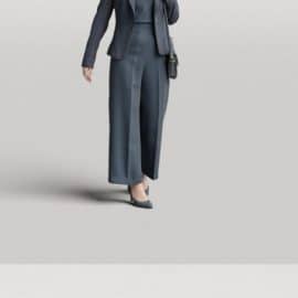 Humano Elegant woman walking with a bag 0311 3D model Free Download