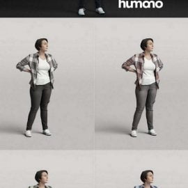 Humano Woman standing and looking 0514 3D model Free Download