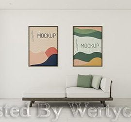 Minimalist interior assortment with frames mock-up Free Download