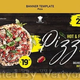 Pizza restaurant horizontal banner Free Download