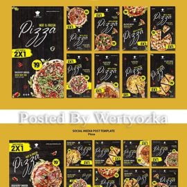 Pizza restaurant social media stories template Free Download