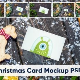 Christmas Card 6 PSD Mock-Up Free Download