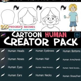 CreativeMarket Cartoon Humans Creator Pack Brushes 5187447 Free Download