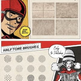 Dots & Squares Halftone Photoshop Brushes Free Download