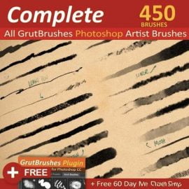 GrutBrushes Art Brushes Complete 450 Photoshop Brushes Free Download