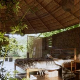 Interior Bamboo Resort Scene Sketchup by TranMinhLuan Free Download