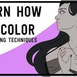 Learn 5 basic coloring techniques to lay down flats for your drawings