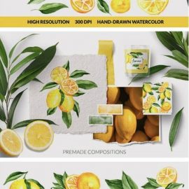 Lemon Watercolor Clipart & Patterns 5729711 Free Download