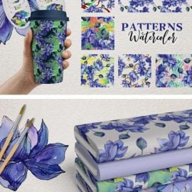 Watercolor Lotus Set 4750433 Free Download