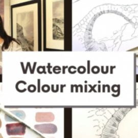 Mixing colours for landscapes in watercolour, Ink and watercolour painting