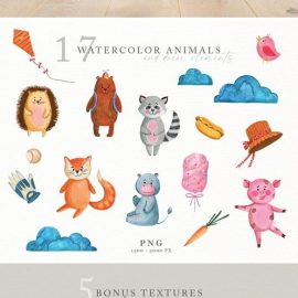 Watercolor Nursery Clipart Animals Free Download