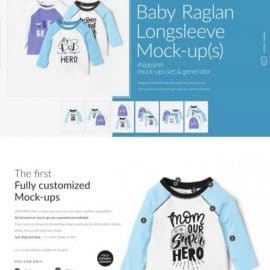 CreativeMarket Baby Raglan Longsleeve Mock-ups Set 4548234 Free Download