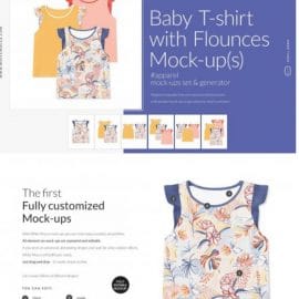 CreativeMarket Baby T-shirt with Flounces Mock-ups 4662276 Free Download