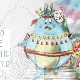 How to paint fantastic character in watercolor style in Procreate create your own cute creature Free Download