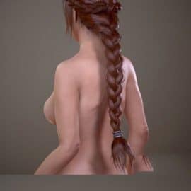 Naked girl with long hair 3D Model Free Download