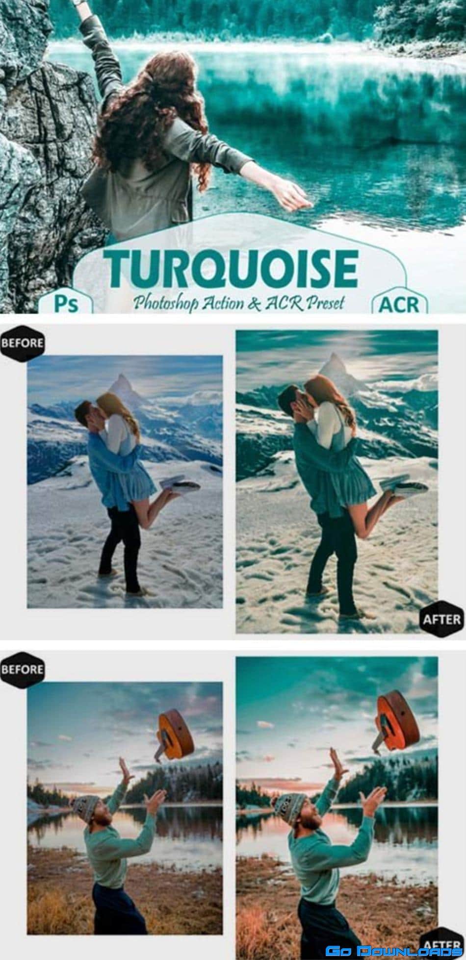 10 Turquoise Photoshop Actions and ACR 7154333