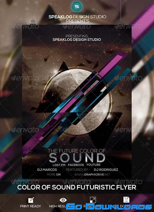 Futuristic Sound Flyer Design  Graphic river 8335686