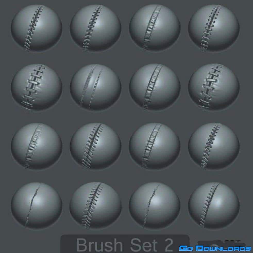 16 Custom Seam/Stitch brushes for zBrush SET #2 Free Download