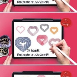 3 D Hearts 25 Procreate Brush Stamps 6917478 Free Download